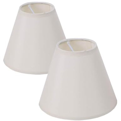 Chrasy Paralume a Clip per Lampadine Candela Lino Bianco 13x15cm 2 Pezzi | Luce Morbida e Accogliente, Fissaggio Rapido Senza Attrezzi, Tessuto con Trama Visibile, per Tavolo Muro Terra Soffitto
