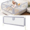 Ikodm Bettgitter Rausfallschutz 200cm Bettschutzgitter Kinderbettgitter, Kinderbettschutzgitter für Kinder & Elternbetten, Höhenverstellbar 64-96cm mit Luftiges Netz, Stabile, Grau