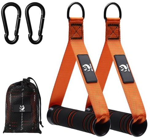 Slim Panda Lot de 2 poignées à une main, poignée de traction pour bandes de fitness, idéales pour l'entraînement sur le poulie, la station de traction ou la tour de musculation, l'exercice