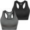 Sykooria Damen Sport BH Gepolstert Bustier Damen BH ohne Buegel Racerback Push up BH mit Farbverlauf Sport Top für Yoga Fitness, 341-Schwarz+Dunkelgrau, M