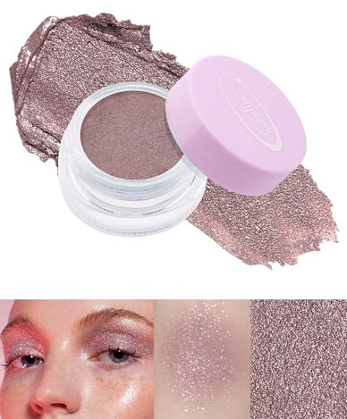 Jutqut Lidschatten Blau, Hochpigmentiert Shimmer Creme Lidschatten, Wasserfest & Langleg Single eyeshadow 04, Vegan Augen Make Up Verblendbar & Faltenfreies, Anti-Flecken Eye Glitzer Lidschatten