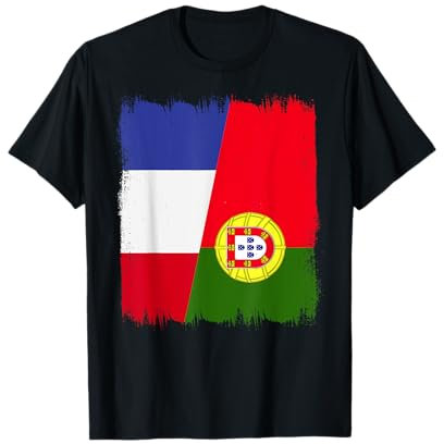 Drapeau France Portugal Porter Patrimoine portugais français T-Shirt