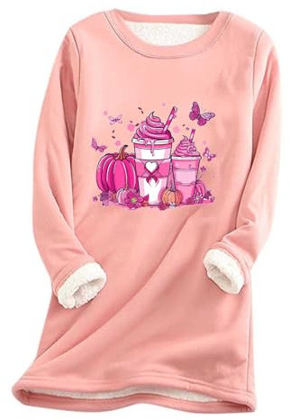 KHIRVWL Felpa Donna Invernale Felpe in Pile Offerte Lampo del Giorno 2 Pezzi Peluche Felpa Maglietta a Maniche Lunghe e Girocollo Teddy Pullover Caldo Pigiama Casuale Sweater Jumper Sweatshirt
