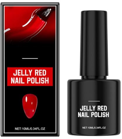 Jelly Nail Polish - 10ml Red Gel Nail Polish | Blood Gel Polish | Transparent Crystal Red Nail Polish | Gel Polish | Soak Off Christmas Burgundy Red Gel Nail Polish For Fall Winter
