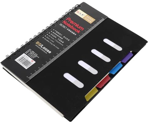 NUOBESTY Kategorisiertes Notizbuch 16k Mit 105 Blatt Spiralbindung Kunststoffschale Mehrfarbiges Themenheft Für Schule Büro Und Reisen