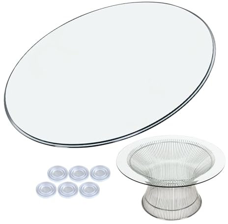 Runde Tischplatte aus gehärtetem Glas, hochdichte Materialien für DIY-Esstisch, 70 cm, stabil und