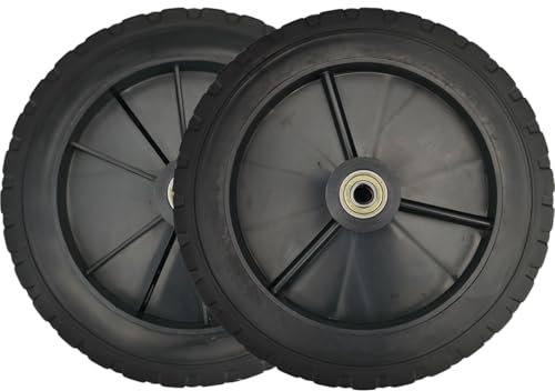 2-pack 7-inch universal PVC plastic Lawn Mower Wheels with bearings, suitable for replacement wheels for lawn mowers,Carts,Campers