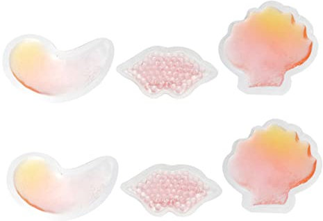 Vaguelly 6 Stück Heiß Kalt Therapie Gelpads Wiederverwendbar Mikrowellengeeignet Für Lippen Und Augen Schmerzlindernd Für Make up Entfernung Und Entspannung