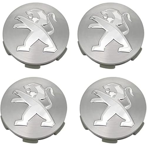 oPlsdqw 4pcs Cache Moyeux pour Peugeot 3008 307 408 308S 508L 60mm, Centre de Jante Capuchons, Antirouille Centre Roue Couvre Chapeaux, Imperméable Badge Enjoliveur - Auto Accessoires