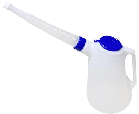 KiBcsLic Automotive Oil Jug with Cap and Spout for Easy Dispensing, 1.2L