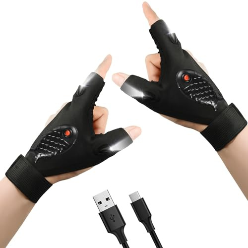 Zynxel Regalos Originales para Hombres Mujer, Guantes con Luz LED, Ideas de Gadgets para Dia del Padre, Regalo Ideal para Navidad, Padre & Madre y San Valentín
