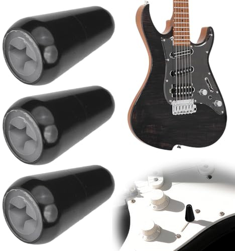 YUPZAR 3 Stück E-Gitarren Pickup Schalterknöpfe 5 Wege kompatibel Fender Strat ST Oak Grigsby, schwarze Switch Caps für elektrische Gitarre Zubehör Ersatz ergonomisch