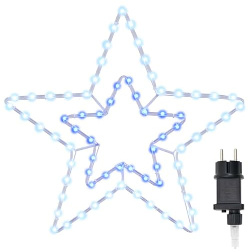 vidaXL Weihnachtsstern 72 LEDs Kaltweiß 51,5 x 50 x 0,65 cm Eisen