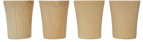 Erst-Holz Schnapsgläser aus Zirbenholz Vier Zirbenholzschnapsgläser