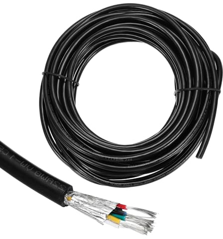 QUARKZMAN 1 Pezzo Cavo Schermato UL2464 22AWG 9.14m (30 Ft) 300V 6 Conduttori Filo Elettrico PVC CNC Con Doppia Schermatura Per Elettrodomestici Cablaggio Automobilistico