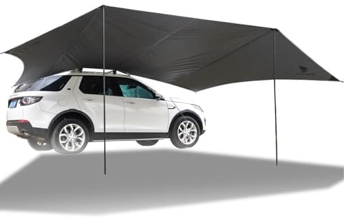 GEERTOP Large Car Side Awning Tarp 19 x11 ft Waterproof Vehicle Sun Shade Cnaopy Shelter for SUV, MPV, Van, Campers