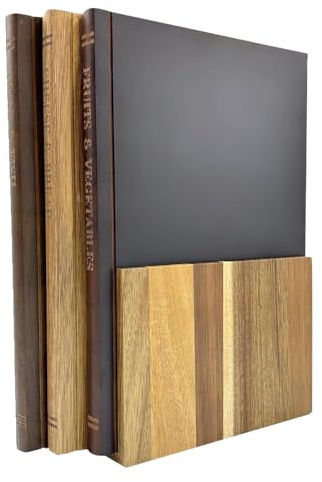 Wooden Chopping Board Set That Looks Like Books, Book Shaped Chopping Boards, Book Cutting Boards with Stand, Multi-Purpose Kitchen Countertop Display and Food Prep Accessories for Meat Vegetables