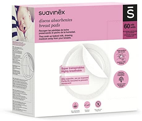 Suavinex - Coppette Assorbilatte, in Polipropilene, 60 Pezzi