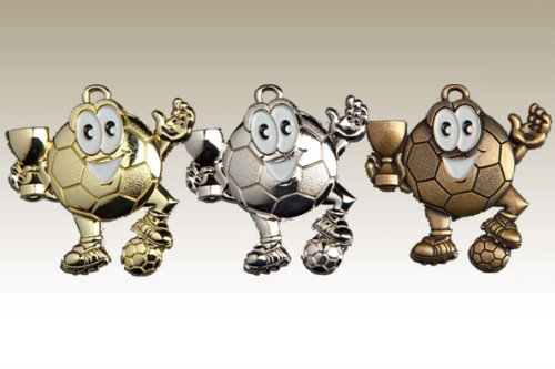 pokal-fabrik.de Kindermedaille 9147 Silber - Medaillen für Kinder/Kindergeburtstag Fußball