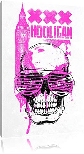 Pixxprint UK Hooligan White, Größe: 120x80cm, Leinwandbild, fertig gespannt, Wandbild, Dekoration, Kunstdruck, kein Poster