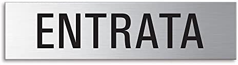 Cartello – Entrata 160x40 mm Acciaio inox cepillado fino mate autoadesivo No.8213