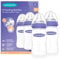 Lansinoh Baby Bottle Pack of 2 with NaturalWave Teat (240 ml), Anti-colic, Plastic 100% BPA & BPS free, Medium Flow silicone teat which is soft and flexible, purple
