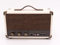 GPO Westwood Retro 25 Altavoz con subwoofer de 25 vatios, Entrada RCA, Bluetooth, Rejilla Vintage y asa de Transporte - Crema y Bronce