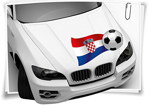 Medianlux Kroatien Flagge Autoaufkleber Fahne Fußball Aufkleber Auto EM WM Motorhaube Flag