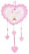 Fiocco Nascita/Coccarda Cuore Rosa con inserto in aida da ricamare a punto croce con ricamato un orsetto Lavorato del tutto a mano