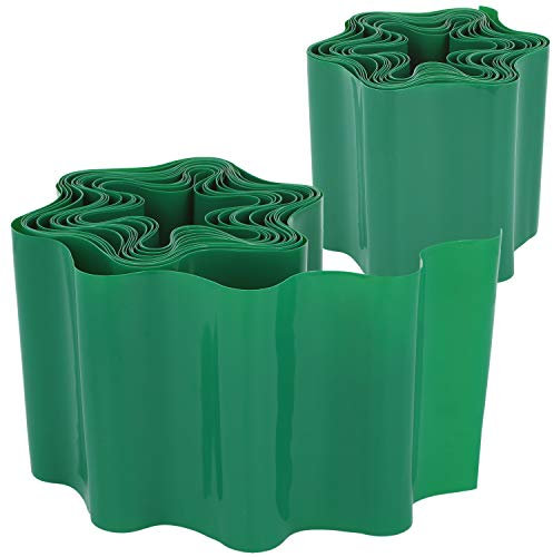 COM-FOUR® 2x bordure de pelouse 10 x 600 cm en plastique - bordure de parterre flexible pour pelouse, parterre de fleurs ou comme bordure de tonte - bordure d'herbe, longueur réglable individuellement