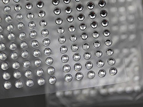 3mm SS12 Kristall Selbstklebende Acryl-Strasssteine Plastik Gesicht Edelsteine Aufklebbar Körperjuwelen Für DIY Karten und Einladungen Bastelarbeiten Bling Sticker - 5 Blätter - 500 Stück