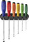 PB Swiss Tools Schlitz Schraubendreher Set PB 8240.RB | 100% Swiss Made | 6-teiliges SwissGrip Schraubenzieher Set Grösse 1/2/3/4/5/6 inklusive praktischer Wandhalterung