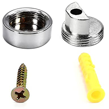 MroMax Lot de 10 clips flottants en alliage de zinc pour miroir - Fixation murale - Pour miroir de salle de bain - Miroir de coiffeuse à ongles - Fixation fixe (ronde) - 6 mm-7 mm d'épaisseur