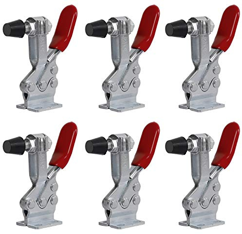 KEILEOHO 6 PCS 225D Toggle Clamps, Hold Down Clamp 500lbs Holding Capacity, Quick Release Horizontal Toggle Latch Clamp, Adjustable Heavy Duty Toggle Clamp Hand Tool For Woodworking Jigs, Welding