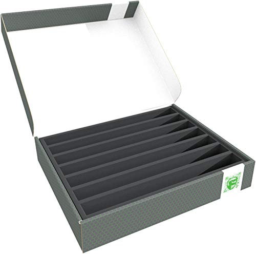 Feldherr Storage Box FSLB055 for model railway locomotives, wagons and vehicles - 7 slots for TT gauge vertical, Amount:1 pcs.