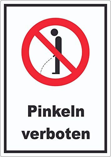 Pinkeln verboten Aufkleber A9 (37x52mm)