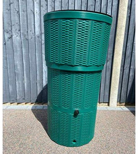 Regentonne, Rattan-Optik, 150 l, Grün
