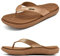 jiajiale Infradito Donna Ortopediche Pelle, Supporto Arco Plantare Flip Flop Aperte Mare Ciabatte Antiscivolo Gomma Suole Cachi EU39