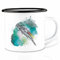 Ligarti Emaille Tasse (leicht & robust) | Camping Becher handveredelt in Deutschland | Trinkbecher für Kinder, Kaffeetasse, Emaillebecher | Magische Tiere (Astrolotl (Axolot), 300ml)