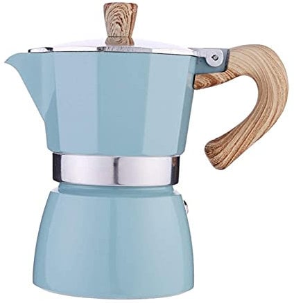 Classic Stovetop Espresso Maker Espresso Cup Moka Pot Easy and Convenient to Operate (Lake Blue 150ml)