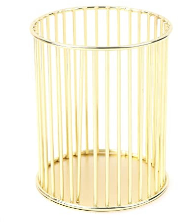 CAJHFIZHANGU 1PCS Nordic Style Metal Wrought Iron Pen Holder Rose Gold Wire Makeup Brush Pencil Cup Holder Metal Pencil Holder For Store Stationery Or Makeup Brushes