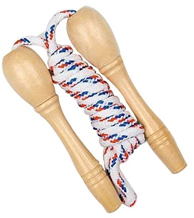 JMS we create smile 260cm Skipping Rope | 1x Traditional Wooden Handle Jump Rope | Indoors and Outdoors, School Sports, Gyms, Fitness Training & Outdoor Activity Fun