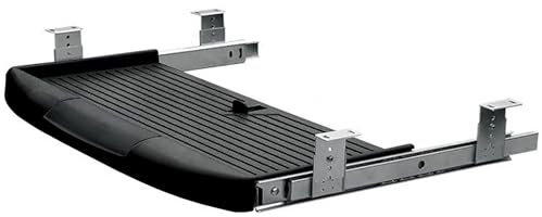 Gedotec Tastaturauszug Untertischmontage | 1 Set Tastaturschubladen zur Montage unter dem Schreibtisch - Schwarz | ausziehbare Untertisch Ablage inkl. Ablagefach | Tastaturschubladen & -einschübe