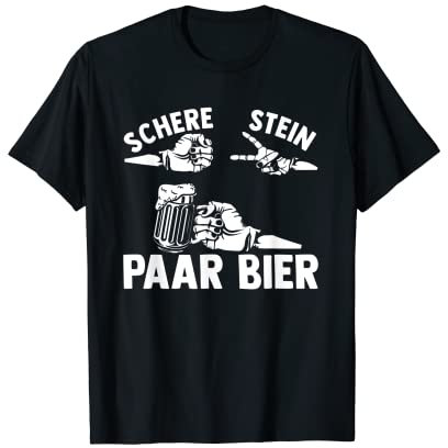Ciseaux Pierre Couple Bière Humour Party Chope de bière Jardin de bière Blague T-Shirt