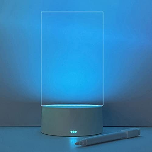Starnearby Panneau de Notes en Veilleuse Créative LED avec Stylo, Tableau d'affichage en Acrylique Effaçable à Sec Lumineux, Tableau de Notes Créatif LED, Tableau à Message Lumineux Décoration