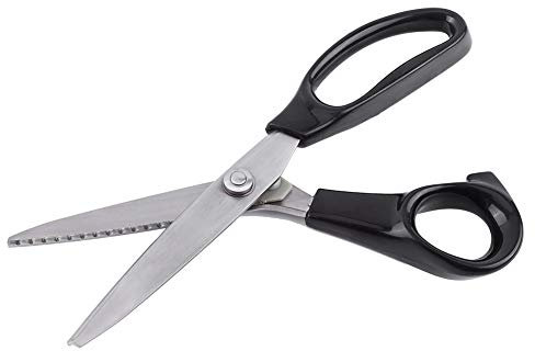 Zickzackschere, Schneiderei Zackenschere Schere, Stoffdekorativ Runde/Dreieckige Kante Schneiderschere Comfort Grips Stoffzackenschere Clipper für Stoff, Papier, Kleidung, Nähen (5mm)