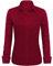 J.VER Women's Burgundy Red Long Sleeve Plain Dress Shirt Fitted Stretch Executive Office Work Business Casual Formal Shirt Blouse with Single Cuff XL