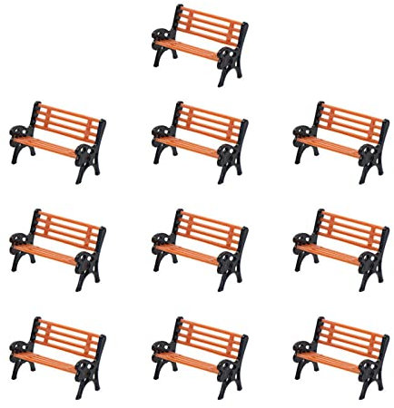 URPIZY Modell Park Bank, 10 Stück Modellbahn Plattform Park Street Sitzbank Stuhl Sofa Sofa 1:87 HO Maßstab