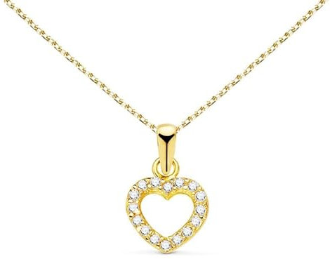 L'Atelier d'Azur Collier - Pendentif Or 18 Carats 750/000 Jaune - Coeur - Chaine Dorée