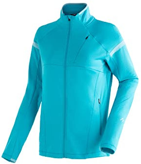Maier Sports W Granni Blau - Atmungsaktive schnell trocknende Damen Midlayer Trekkingjacke, Größe 42 - Farbe Teal Pop